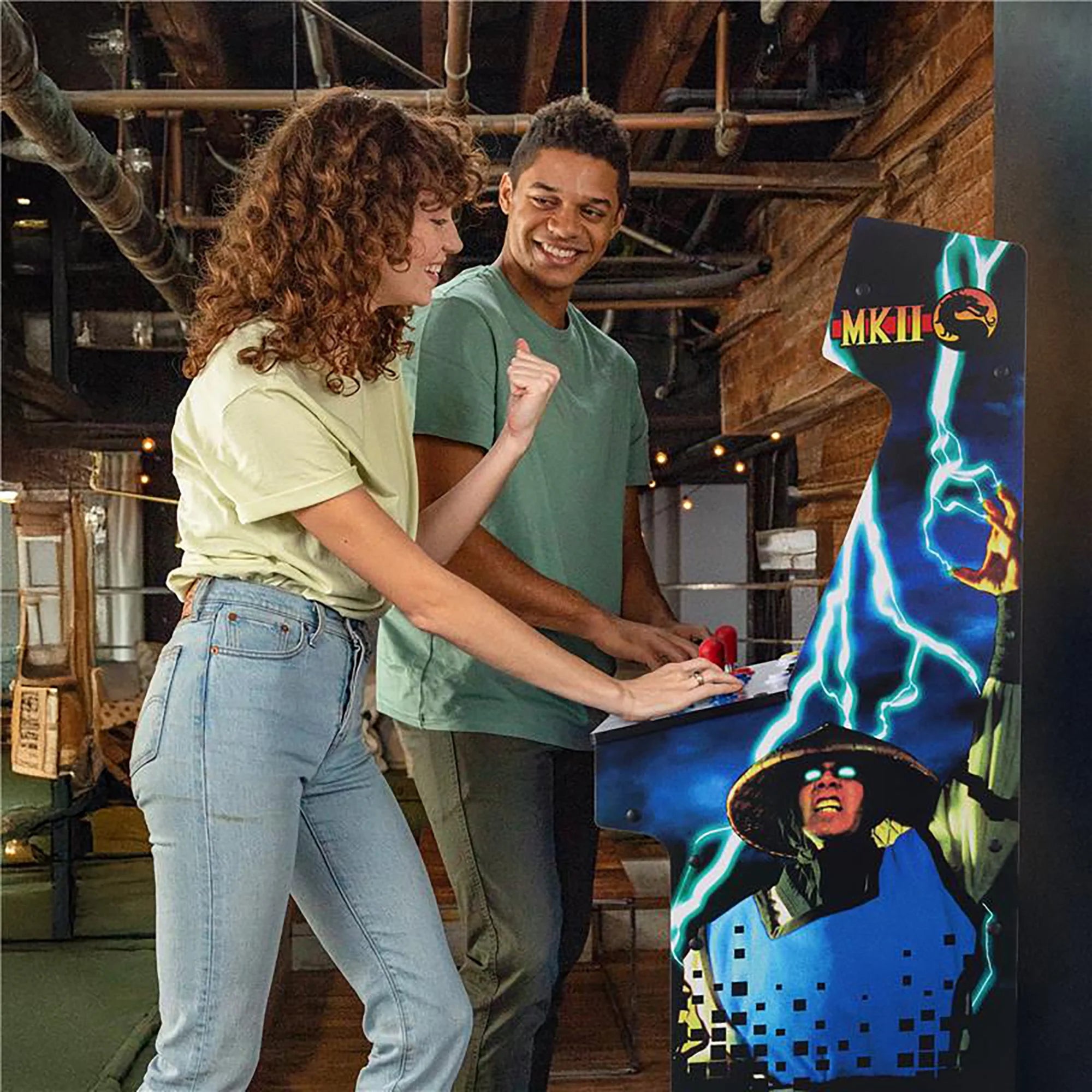 Mortal Kombat II Classic SE Arcade Machine – 4 - Foot Cabinet, 13 Classic Video Games, 15.6” IPS Display, Easy Assembly, Perfect for Home Gaming