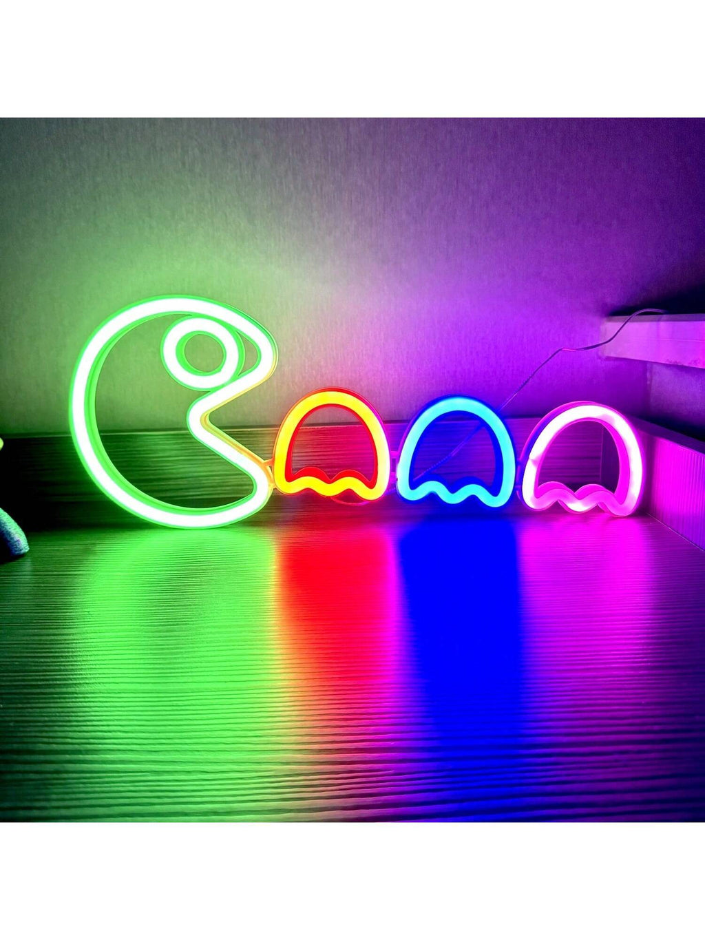 1Pc Pacman Neon Sign, Approx. 35X14.5Cm (13.7X5.7In), Usb/Battery Powered, Dual-Use, Decor Light for Men'S Game Room, Wall and Tabletop, Suitable for Bedroom, Dorm, Yard, Bar, Wedding, Valentine'S Day, Halloween, Christmas