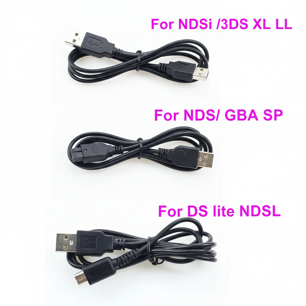 Multi-Console USB Charger Cable – For DS Lite, DSi, 3DS, New 3DS XL/LL, NDS & GBA SP