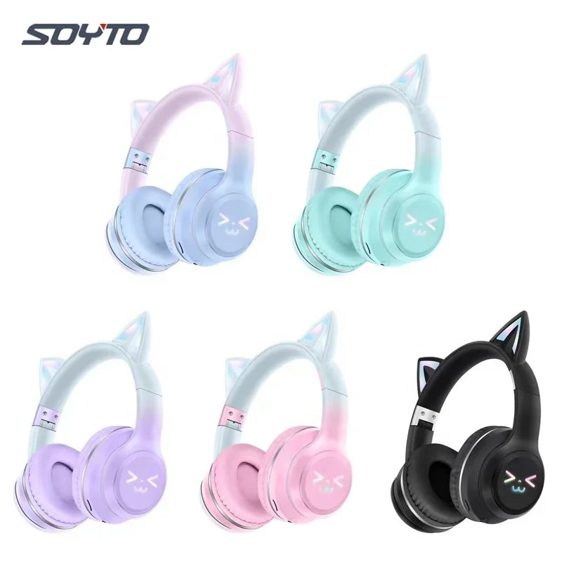 BT612 Wireless Cute Cat Ear Kids Headphones