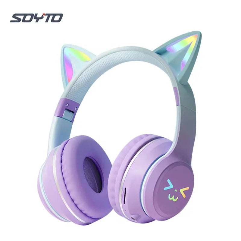 BT612 Wireless Cute Cat Ear Kids Headphones