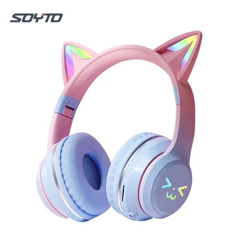 BT612 Wireless Cute Cat Ear Kids Headphones