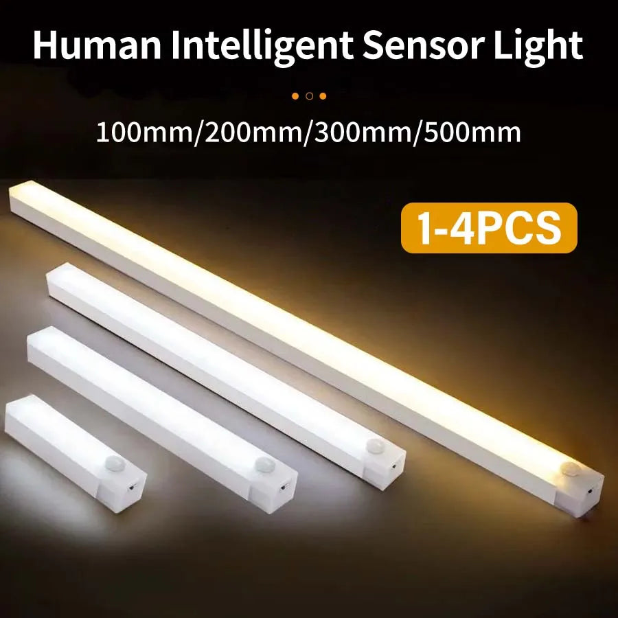 1-4Pcs Rechargeable Motion Sensor LED Lights