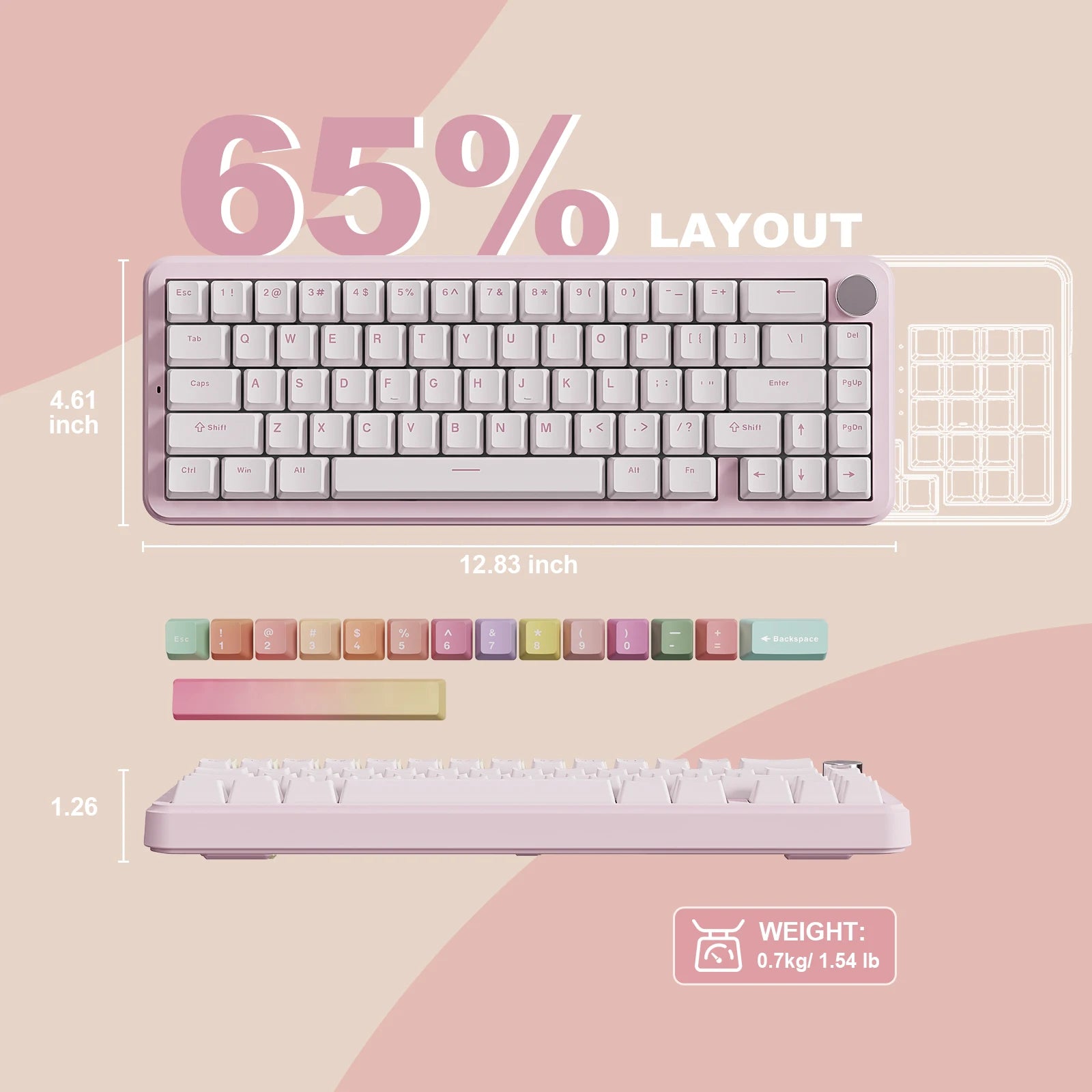 Wireless LED keyboard