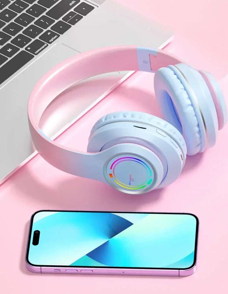 Gradient Luminous Wireless Gaming Headset with Mic