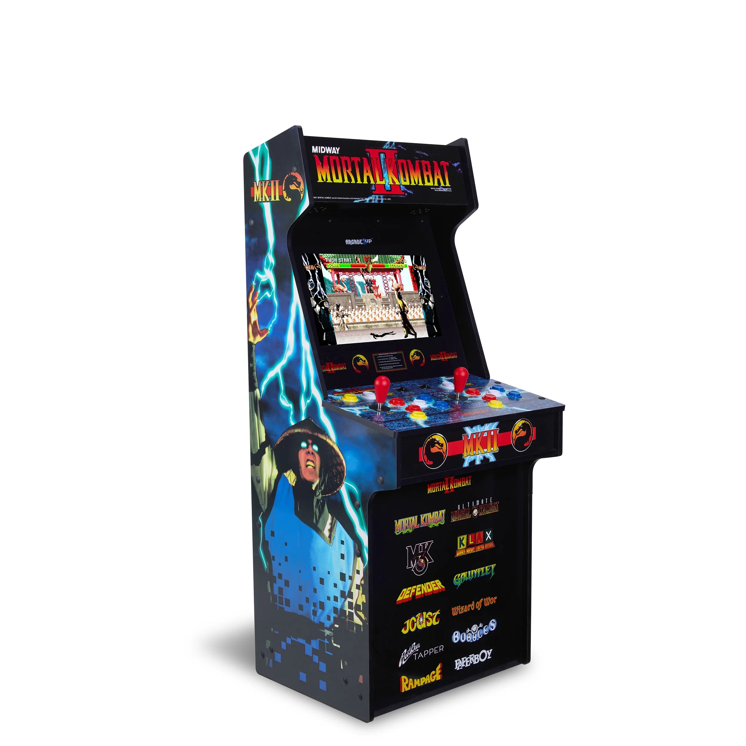 Mortal Kombat II Classic SE Arcade Machine – 4 - Foot Cabinet, 13 Classic Video Games, 15.6” IPS Display, Easy Assembly, Perfect for Home Gaming