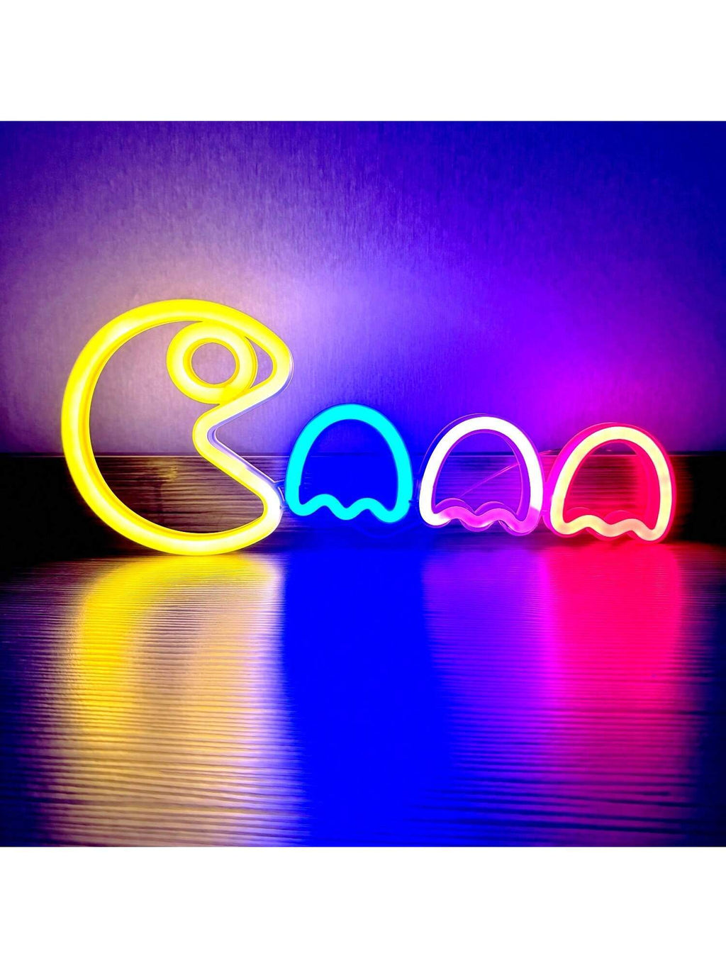 1Pc Pacman Neon Sign, Approx. 35X14.5Cm (13.7X5.7In), Usb/Battery Powered, Dual-Use, Decor Light for Men'S Game Room, Wall and Tabletop, Suitable for Bedroom, Dorm, Yard, Bar, Wedding, Valentine'S Day, Halloween, Christmas