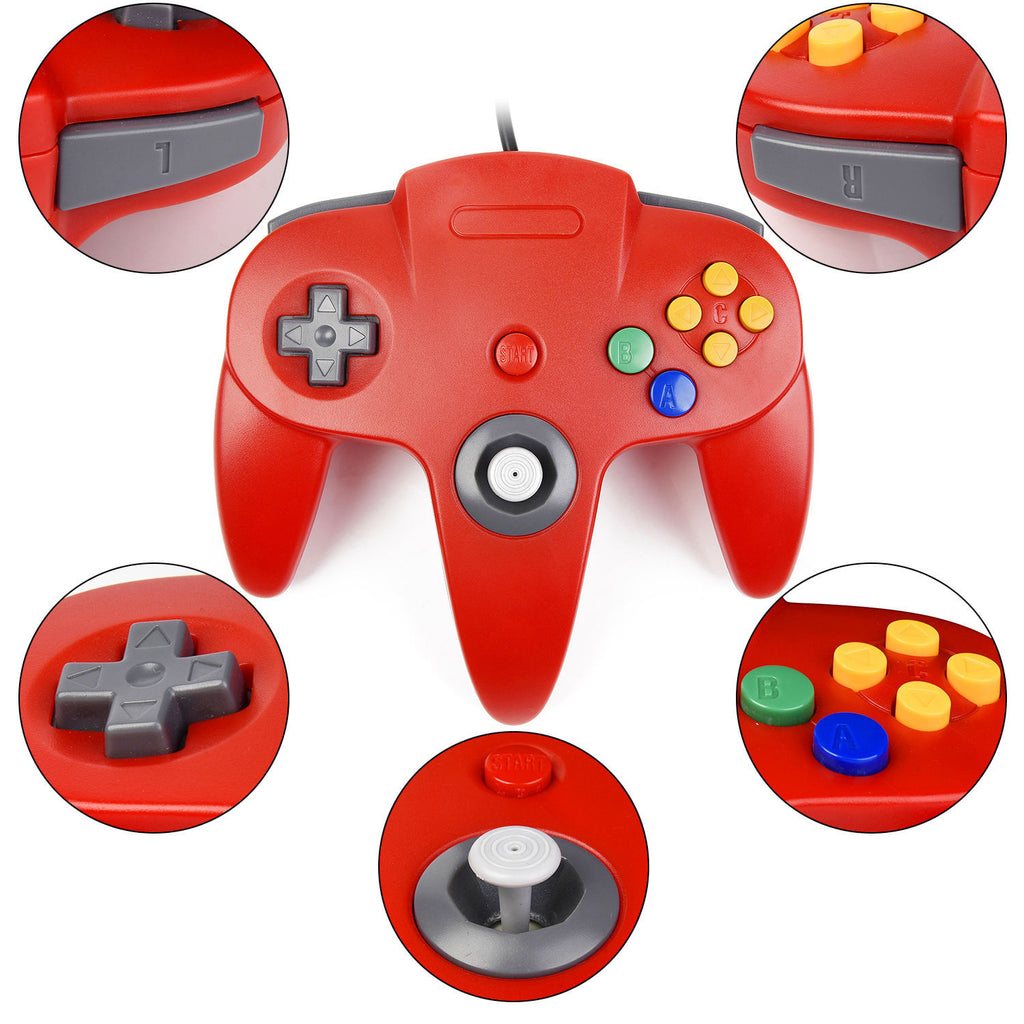 Wired N64 Controller Various Colors Gamepad Remote for Nintendo 64 N64 Console