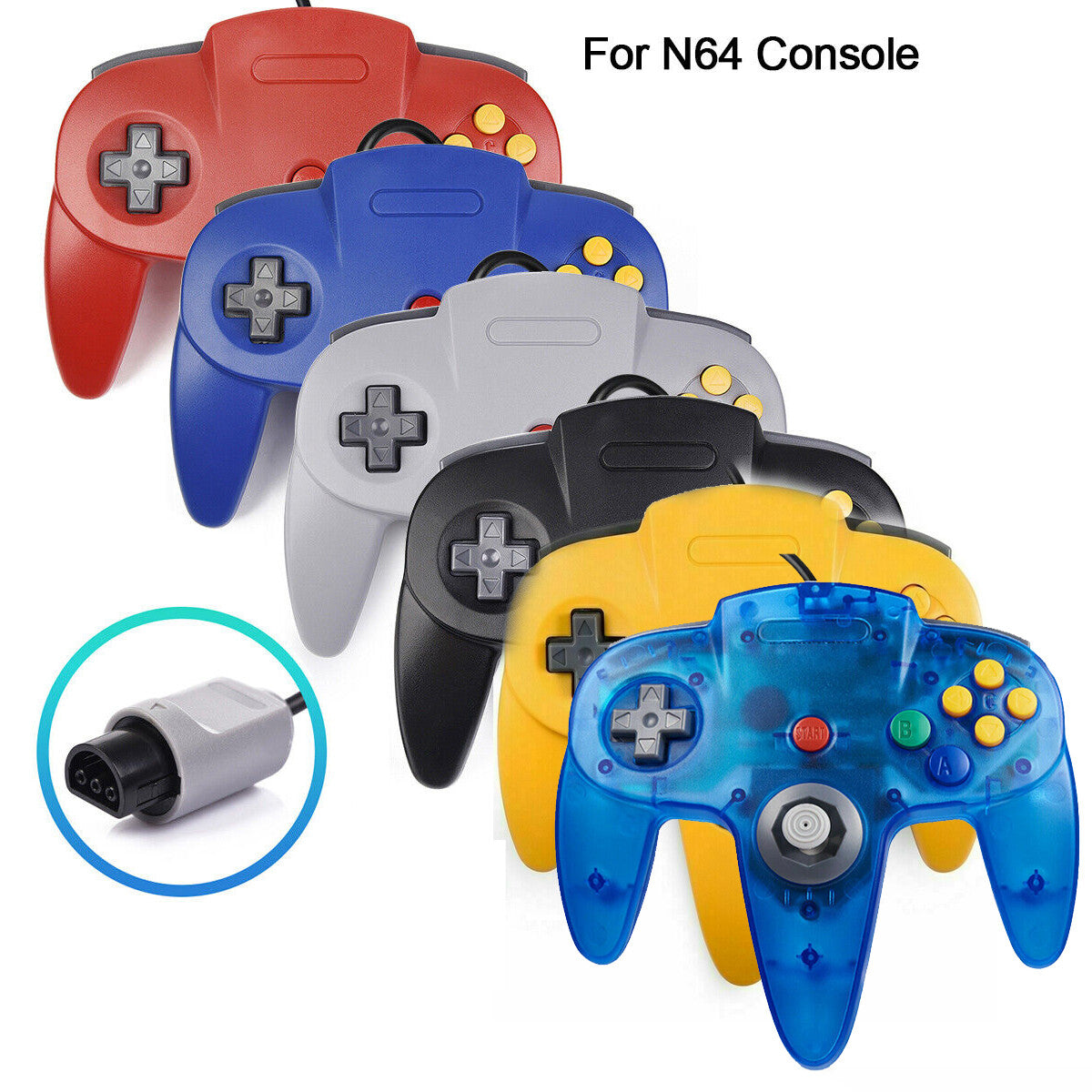 Wired N64 Controller Various Colors Gamepad Remote for Nintendo 64 N64 Console